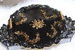 ถาดเรซินอีพ็อกซี่ทำด้วยมือถาดของขวัญหรูหราสำหรับเทศกาลและของตกแต่งบ้าน - Product Image 4
