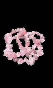 Dynamic <b>Crystal</b> Indian Handmade Reiki Craft Natural Rose Quartz Chips <b>Raw</b> Pink Gemstone Metaphysical Bracelet Gujarat - Product Image 3