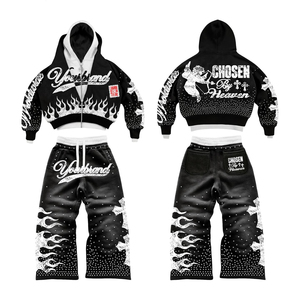 ชุดเซ็ตเสื้อฮู้ดและกางเกงวอร์มแบบสวมใส่สบาย เป็นมิตรกับสิ่งแวดล้อม ดีไซน์เรียบง่าย สำหรับทุกเพศ  ชุดลำลอง 2 ชิ้น กางเกงขายาวทรงสปอร์ต ซิป - Product Image 6