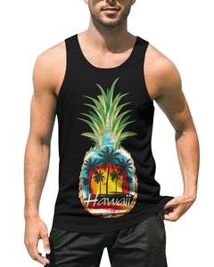 Camiseta sin mangas de algodón 100% para hombre, camiseta informal sin mangas con estampado 3D, tela transpirable ligera de talla grande para entrenamiento de gimnasio de verano - Product Image 1