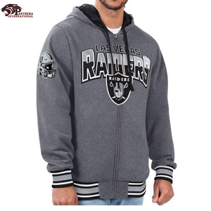 Chaqueta Universitaria de Béisbol Bordada Personalizada para Hombre, Gris y Negra, con Cuello Alto, Chaqueta de Trabajo para Invierno, Panel Personalizado - Product Image 5