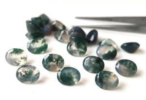 Agate de mousse naturelle 3x5mm-10x14mm Agate de mousse lâche à facettes ovale de haute qualité faite à la main pour la fabrication de bijoux - Product Image 6