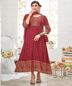 Bas de robe de travail en georgette de séquence de broderie avec dupatta vêtements de fête prix de gros vêtements ethniques - Product Image 4