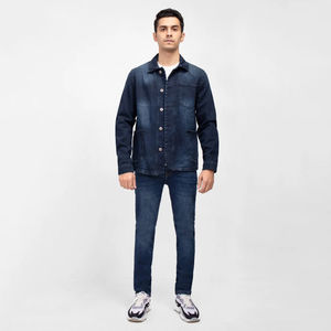 Chaqueta Vaquera Casual Personalizada para Hombre, Color Azul Claro, 2 Bolsillos en el Pecho, Nuevo Diseño, Material de Alta Calidad para Invierno, Estilo Urbano - Product Image 4