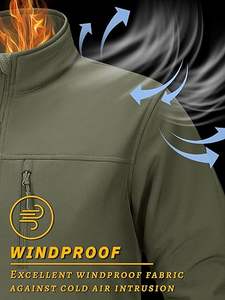 Unisex Softshell Water-Resistant Windproof Men's Jackets Breathable Work Coat with <b>Warm</b> <b>Fleece</b> Inner Layer OEM Factory Wholesale - Product Image 4