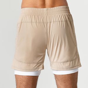 80% Nylon 20% Elastano Lino Pantalones cortos de entrenamiento para hombres Bolsillos antideslizantes delanteros Compresión Forrado Tejido Ecológico Más suave Suave Sólido - Product Image 4