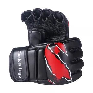 Grappling mma guanti produttore personalizzato mezze dita guanti MMA in pelle nuovi guanti da presa da allenamento di Elegant Sports