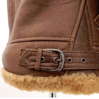 Veste très vendue pour hommes, veste bomber en cuir d'hiver chaude, faite à la main, en peau de mouton véritable de qualité supérieure, fourrure synthétique sherpa