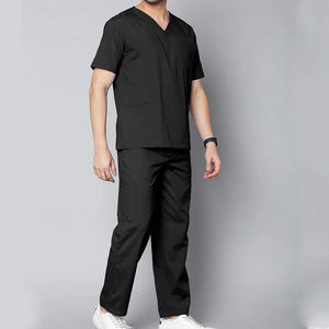 Customized Men's Medical <b>Scrub</b> <b>Set</b> with Jogger Pants Soft and Breathable Knitted Fabric for Professional Wear - Product Image 5
