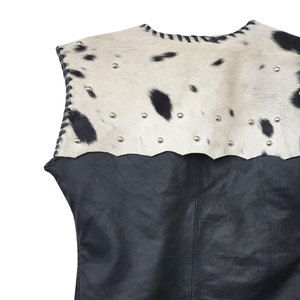 High Street Fashion Cintura elástica Chaleco de cuero de vaca Diseño personalizado de alta calidad Chaleco de cuero de vaca para mujer - Product Image 4