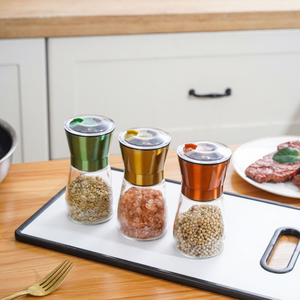 Juego <span class=keywords><strong>de</strong></span> molinillo <span class=keywords><strong>de</strong></span> <span class=keywords><strong>sal</strong></span> y pimienta <span class=keywords><strong>de</strong></span> 6oz, coctelera <span class=keywords><strong>de</strong></span> vidrio con cabezal <span class=keywords><strong>de</strong></span> color, Salero y pimentero recargable <span class=keywords><strong>de</strong></span> uso diario - Product Image 1