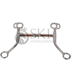 Venta directa de fábrica, brocas de caballo occidentales hechas a medida de alta calidad, brocas de doble articulación punteadas plateadas de nuevo diseño - Product Image 2