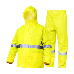 Trajes de lluvia para hombres y mujeres, abrigos de lluvia impermeables y transpirables con tira reflectante llamativa, chaqueta duradera para lluvia, Pantalones - Product Image 1
