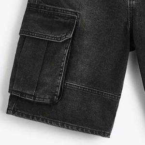 Custom <b>High</b> <b>Waist</b> Summer Straight Knitted <b>Jeans</b> <b>Shorts</b> Men 100% Cotton Heavyweight Light Wash Streetwear Denim Oem Service - Product Image 5