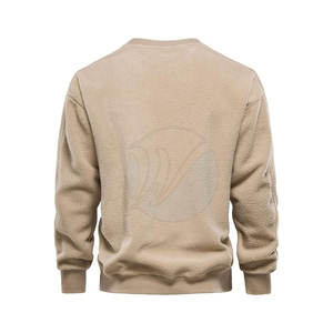 Vente chaude Hommes Sherpa Polaire Sweat Durable Hiver Porter Logo Personnalisé Conception Solide Motif Uni Teint Hoodies Sweatshirts - Product Image 3