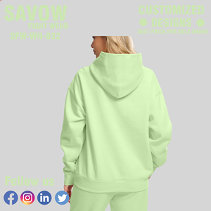 Sudaderas con Capucha para Mujer, OEM, Personalizadas, de Algodón, Estilo Oversize, Sudaderas Lisas con Capucha, Chaquetas de Forro Polar, Ropa Deportiva, Moda Urbana - Product Image 2