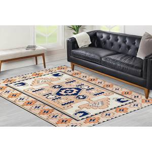 Alfombra Estampada de Estilo Vintage, Navajo, Azul Marino, Azteca, Decoración Antigua, Alfombra Delgada No Tejida - Product Image 1