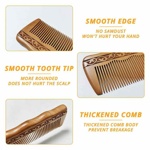 Bio Friendly Wooden Wide Tooth <b>Comb</b> for Curly <b>Hair</b> Anti-Static Sandalwood for Curly <b>Hair</b> Anti-Static Sandalwood <b>Hair</b> <b>Comb</b> - Product Image 3