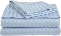 Parure de draps de luxe 4 pièces en microfibre satinée rayée, résistante à la décoloration, écologique, rafraîchissante, 300 fils, tissée, taille King