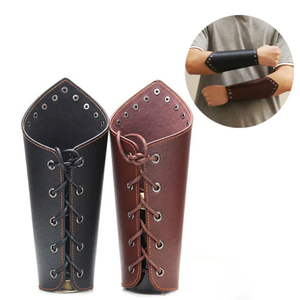 Protector de brazo resistente a cortes de cuero PU Guantelete duradero Manga de muñeca Brazales deportivos de punto retro para deportes - Product Image 1