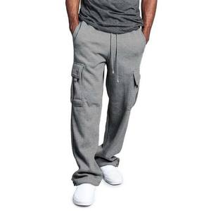 Pantalons de survêtement amples pour hommes sur mesure en gros, jambe droite, taille mi-haute, cordon de serrage, broderie, jogging décontracté, pantalon de haute qualité, pas cher - Product Image 3