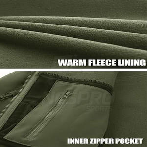 A prueba de viento impermeable transpirable respetuoso con el medio ambiente de secado rápido de los hombres chaqueta de invierno Softshell con cuello alto y logotipo frontal - Product Image 5