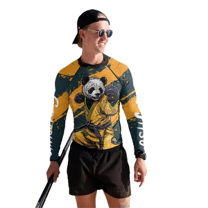 Jiu Jitsu Fitness Swim Shirts MMA for Men Bjj Rashguard Rash Guard Custom Logo High Quality Wholesale Plain <b>Printed</b> Long Sleeves - Product Image 4