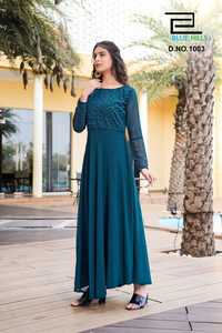 Georgette-Vestido largo de fiesta de manga larga con crepé interno, traje de fiesta de color - Product Image 3