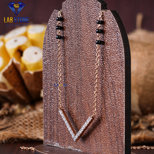 0.238 TDW corte redondo diamante oro rosa Mangalsutra por Labstone/Mangalsutra femenino/Color DE LA EF-VS - Product Image 2