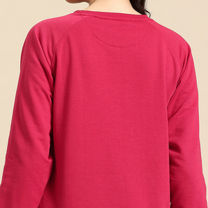 Nouveau design – Sweat-shirt oversize à col rond pour femme – Mélange de coton, couleur unie, logo sur le devant, respirant et écologique, tenue décontractée - Product Image 6