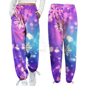 Pantalon d'hiver pour femmes fabriqué en usine avec un devant plat, sublimation, personnalisez votre propre logo, 100% coton, vêtements de rue - Product Image 6