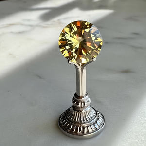 Moissanite de qualité supérieure, taille brillant, couleur jaune D, pureté VVS1, créé en laboratoire, 9,25 Moh's, 11,5 mm, en vrac - Product Image 6