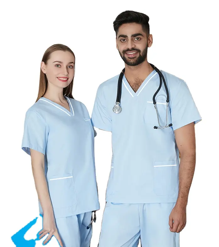Wholesale Fashionable v-neck unisex nursing scrubs hospital uniform medical scrubs