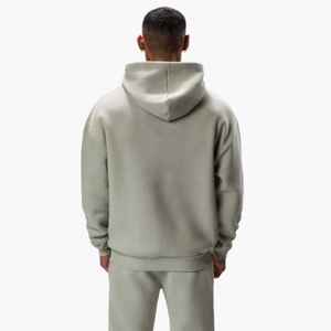 Top survêtements pour hommes 100% coton Logo personnalisé pull cordon uni coton coupe régulière sport 2 pièces à capuche ensemble - Product Image 3