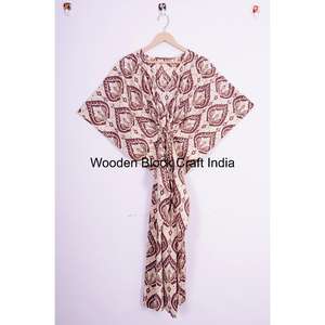 100% Cotton <b>Kaftan</b> Indian Cotton Dress Bohemian Cotton Robe Summer Wear <b>Kaftan</b> Night Wear <b>Womens</b> <b>Kaftan</b> For Gift - Product Image 1