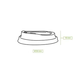 CPLA Lid 90mm Diameter White Color with Drinking Hole Compostable Disposable Eco-Friendly Cup Lids - 1000 pcs/carton - Product Image 6