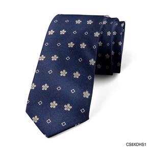 Corbata de seda de morera de alta calidad para hombre - Seda pura tejida, diseño exclusivo azul CS8XDHS1 |   Colección Tinh Vu |   Hecho en Vietnam - Product Image 1