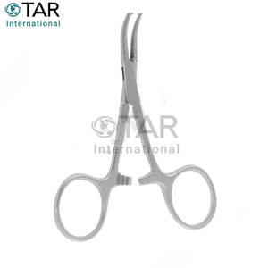 Micro pince à artère anti-moustiques incurvée 1x2 dents 10.0cm pince hémostatique chirurgicale en acier inoxydable Micro pince Medic Instruments - Product Image 1