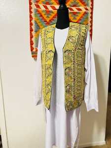 Abrigo de cintura de estilo afgano Vintage corto para hombre más vendido, chaleco personalizable transpirable bordado trenzado de oro pesado Afganistán - Product Image 5