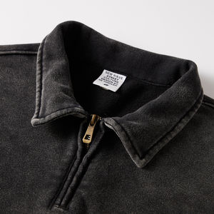 Personnalisable Mode Femmes Col Zip Vintage Washed Hoodies Haute Qualité Fabrication Femmes Crop Top Hoodie - Product Image 6