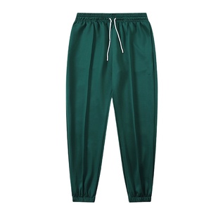 Pantalones deportivos para correr para gimnasio para hombre, pantalones deportivos informales con bolsillos laterales, patrón recto ligero teñido liso, estilo frontal plano - Product Image 5