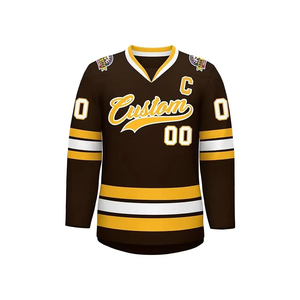 เสื้อเจอร์ซี่ฮ็อกกี้น้ำแข็งสำหรับผู้ชายเสื้อทีมฮ็อกกี้ปรับแต่งได้พิมพ์โลโก้แบบระเหิดตามต้องการ - Product Image 1