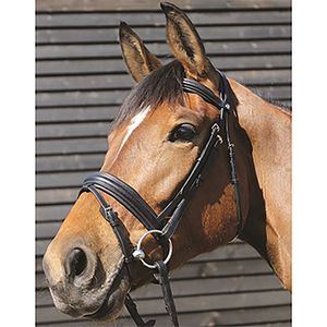 Brida de cuero para caballo con acolchado Flash SidePull, nueva, de alta calidad, en negro, tamaño y logotipo personalizables, venta al por mayor - Product Image 2