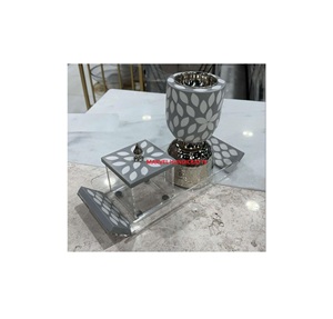 Mother of Pearl Resin Bakhoor Burner Set with Wooden Tray Luxury | Ramadan Eid Incense Oud Burner Islamic Home Decor <b>Gift</b> Use - Product Image 1