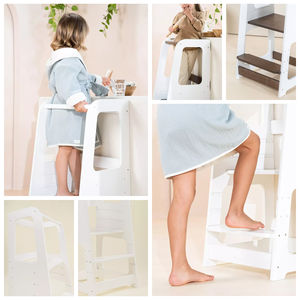 Montessori en bois 3-en-1 réglable sécurité enfant en bas âge tour d'apprentissage aide <span class=keywords><strong>de</strong></span> cuisine escabeau <span class=keywords><strong>pour</strong></span> enfants enfants - Product Image 2