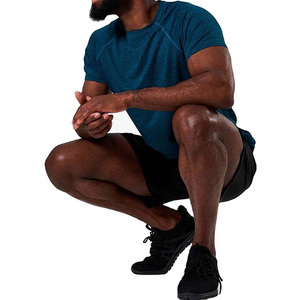 Gym Fitness t-shirt hommes de haute qualité avec broderie imprimée, couleur unie, Logo personnalisé, Design, col rond, coton, été - Product Image 2