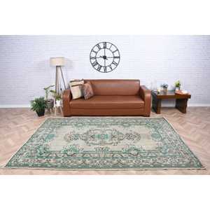 Alfombra de 5.8x8.8 pies, Alfombra Turca Vintage, Alfombra Oriental Azul de Lana - Product Image 2