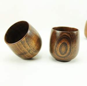 Taza de té de madera maciza Natural de alta calidad, taza para beber, taza de vino, 200ml, Juego de 4 - Product Image 3