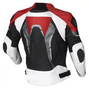 Blouson de course moto cuir de vachette blindé CE protégé coupe-vent grande taille vêtements de sport personnalisables - Product Image 4