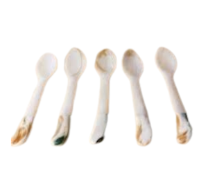 High Quality Best Selling Set Mother Pearl Seashell Heart Shape Animal Theme Eco Friendly Dinnerware Vintage <b>Dessert</b> Spoon Binh - Product Image 6